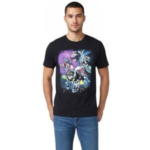 Voltron Legendary Defender T-Shirt Mens Sz Large Graphic Tee Anime Cartoon Black